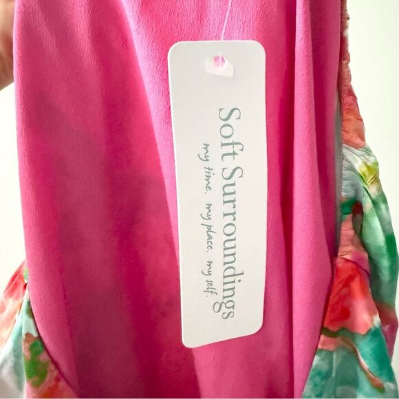 NWT Soft Surroundings Evalina Maxi Dress Size PL Pink Multi Floral Print - Picture 6 of 10